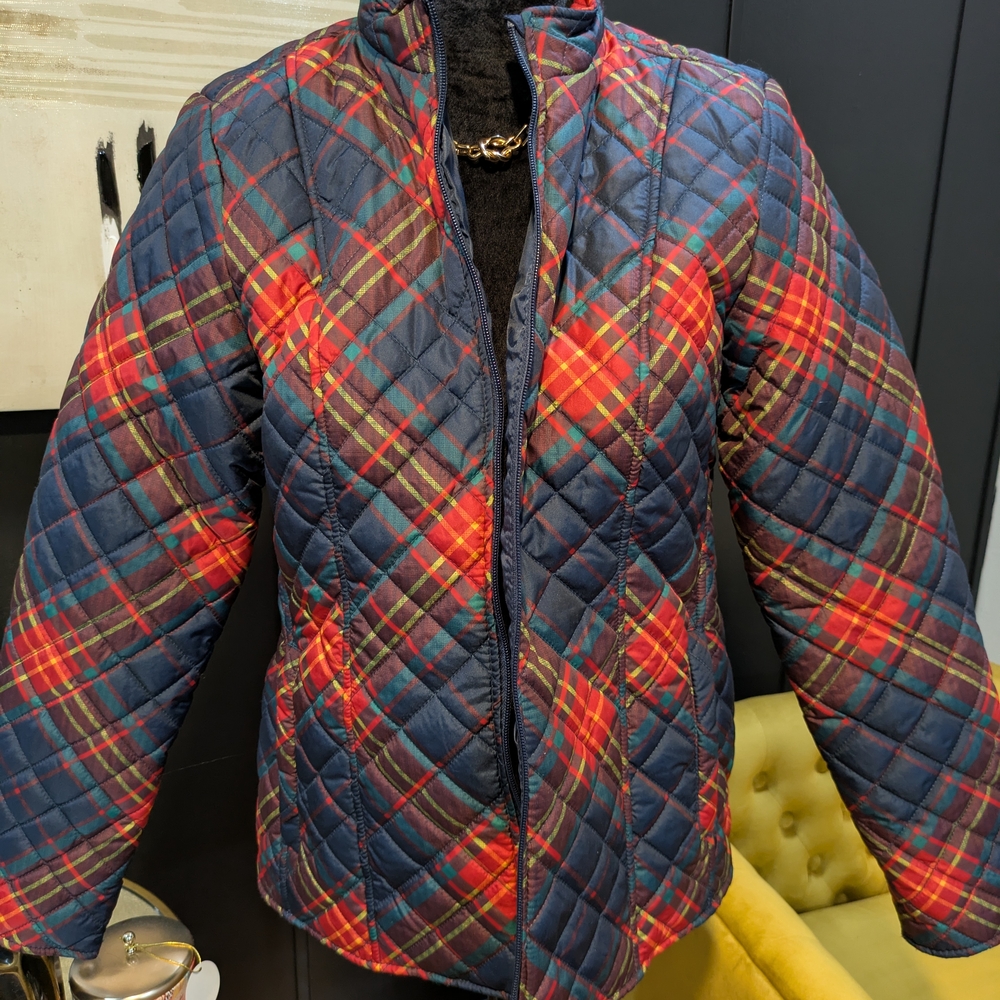 Kim Rogers Plaid Quilted Women's Jacket s/m